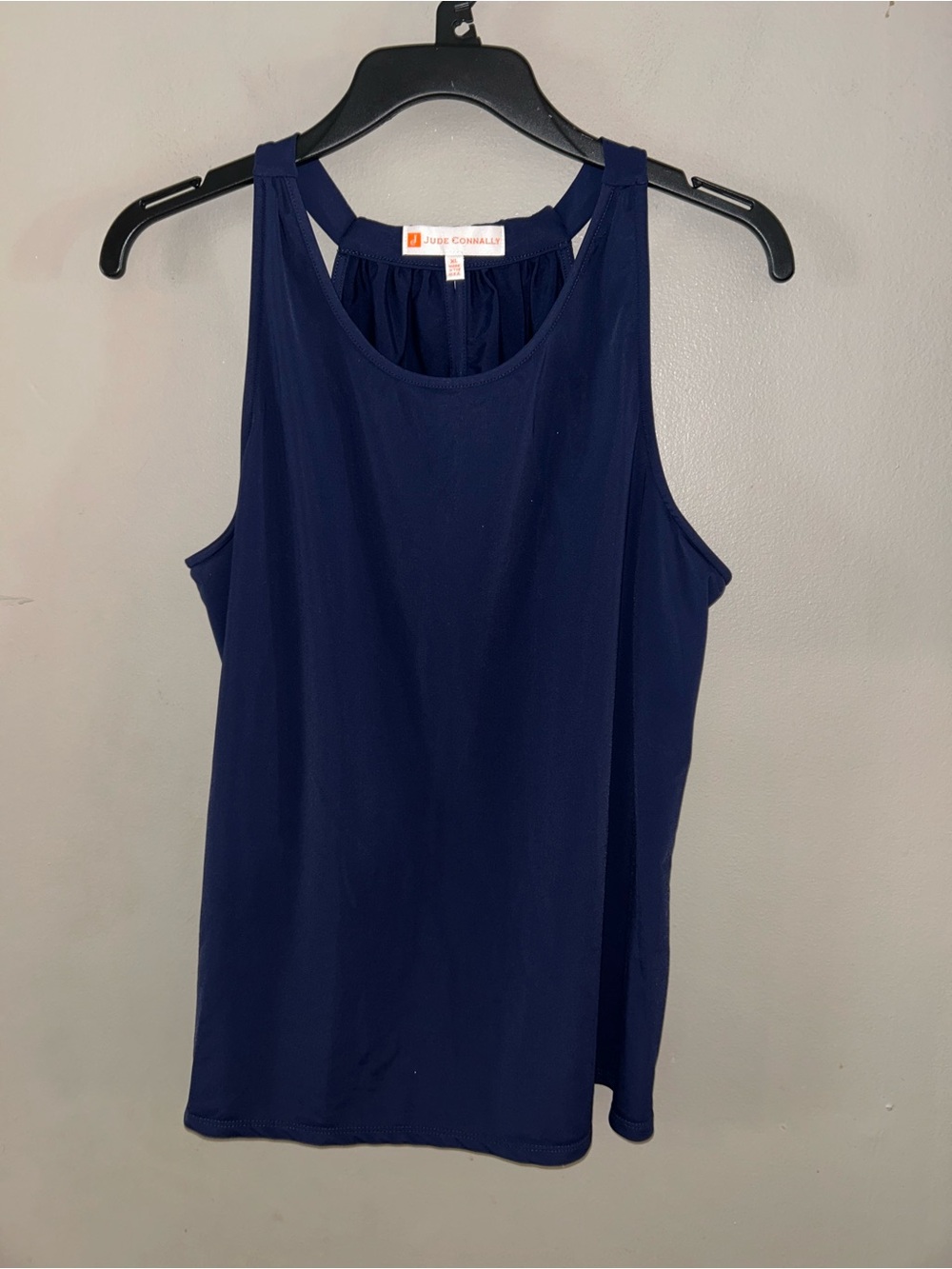 Jude Connally Shirt - navy stretch halter neckline